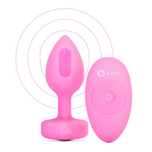 A01703B BVibe VibratingHeartPlugPink 02